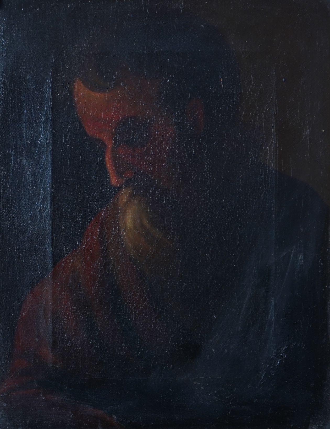 Dutch school, late 18th century, A profile portrait of a bearded gentleman